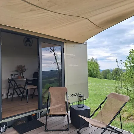 Wonderful Tiny House Hootka With Fabulous View Near Semily Tatil Evi